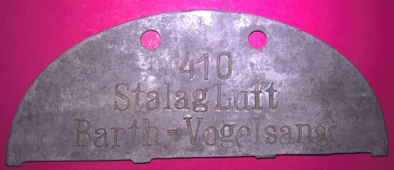 McConnell dogtag showing POW number 401 from Stalag Luft Barth-Vogelsang